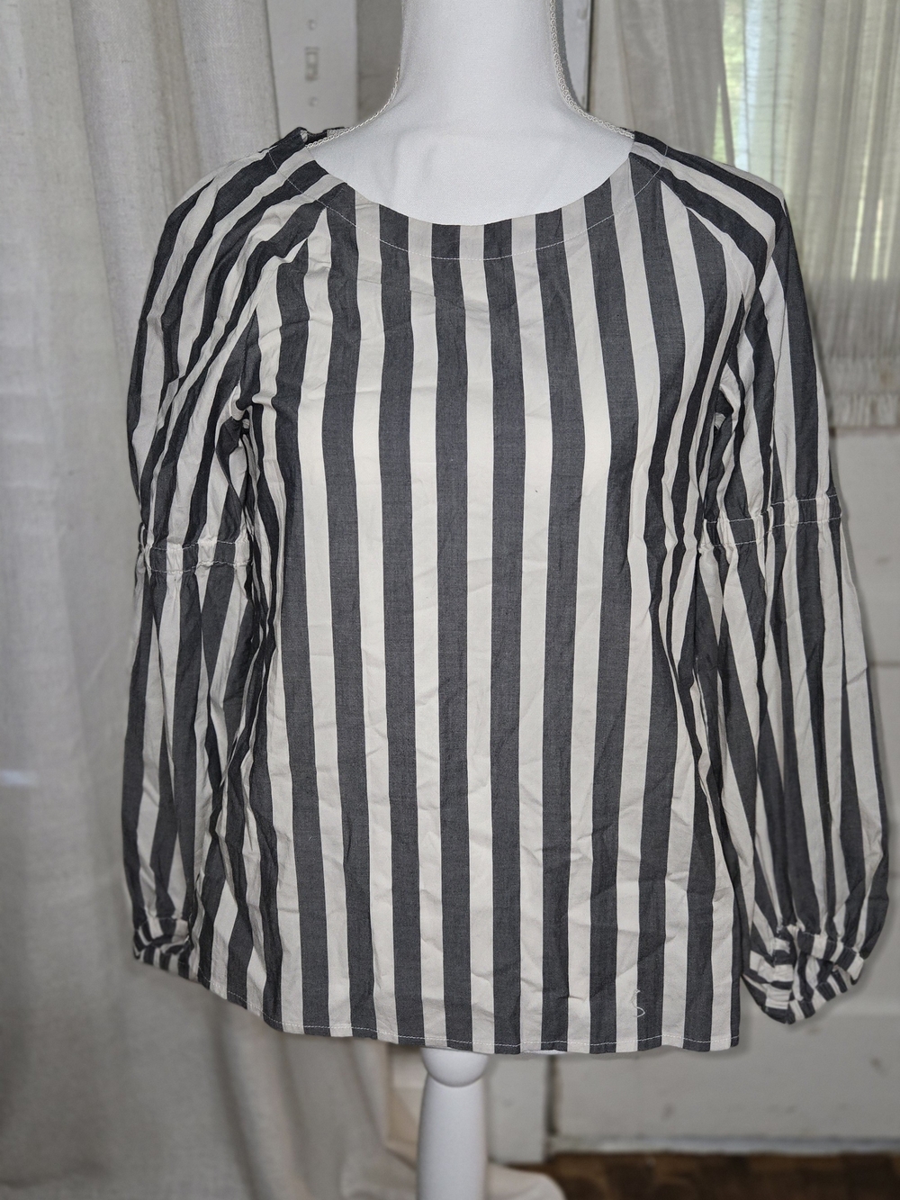 Banana Republic Black and White Striped Top